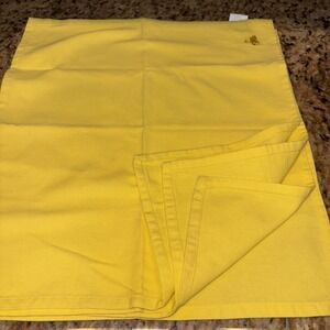 VTG Fiesta Logo Cloth Napkins Set of 4 Solid Sunflower Yellow 100% Cotton 17x17
